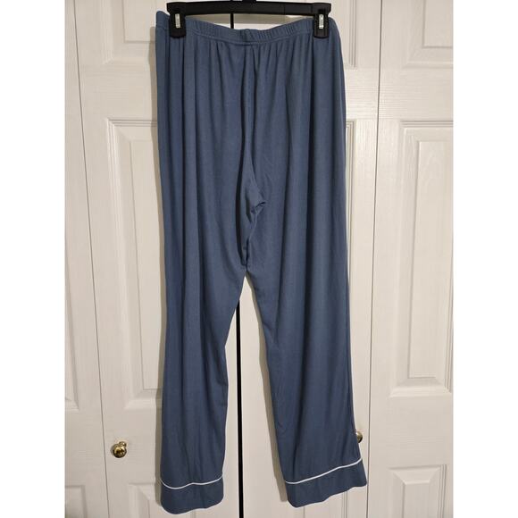 Nicole miller large women's blue ribbed pajama set - Picture 5 of 13